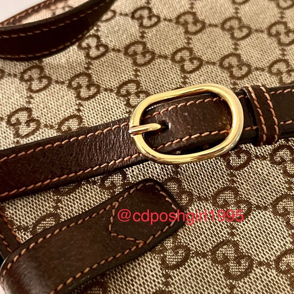 Vintage 1970s Gucci Ophidia Canvas monogram leather Flap accordion shoulder bag - Picture 13 of 16